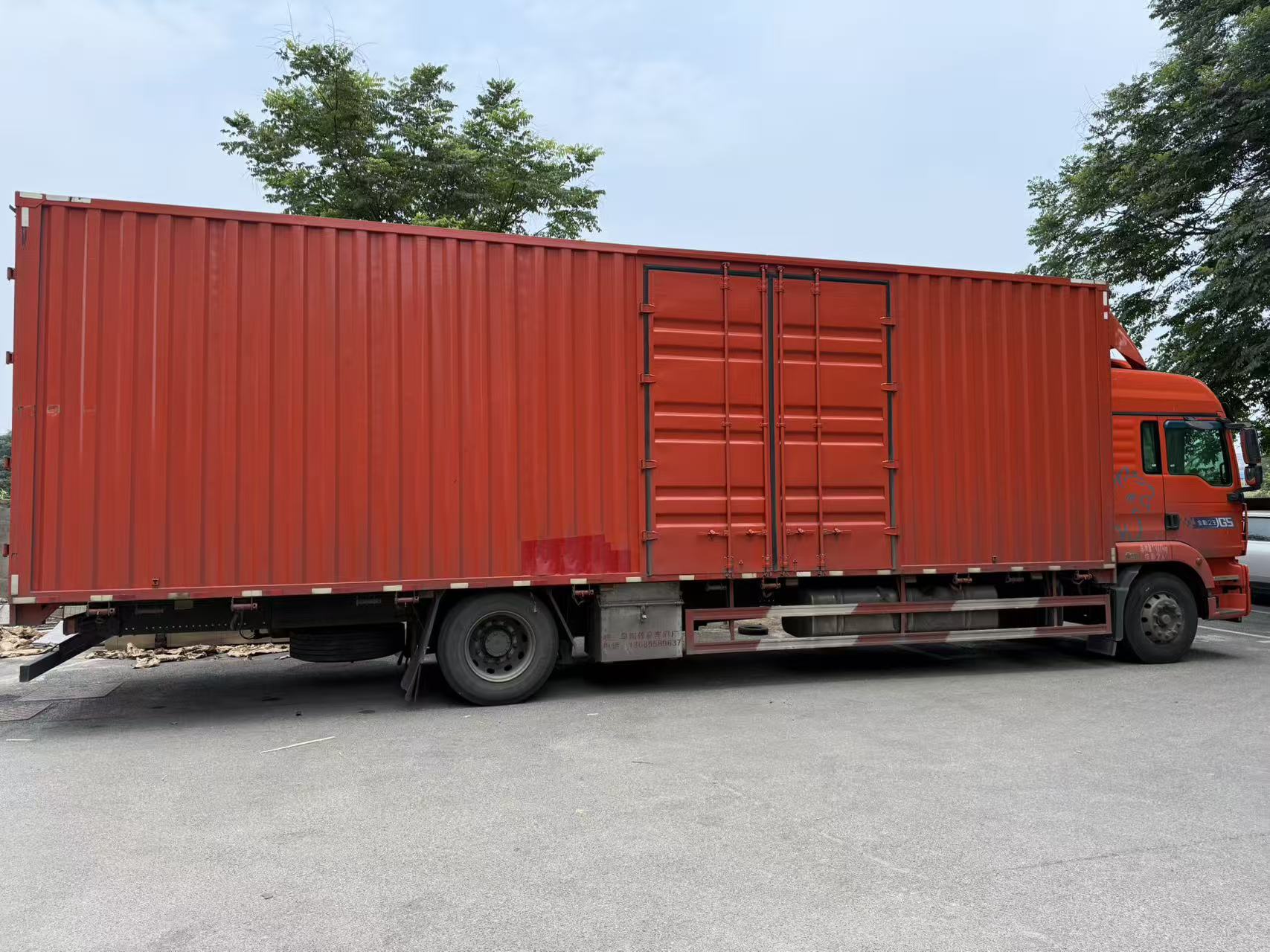 Sealed truck ready to dispatch a parts shipment
