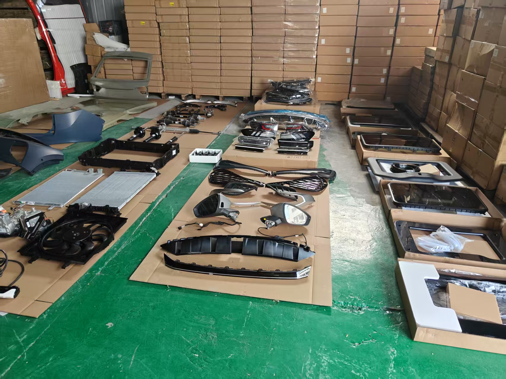 EV exterior and mechanical components organized by order